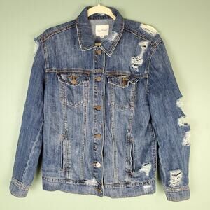 Unpublished Distressed Jean Jacket Size Small